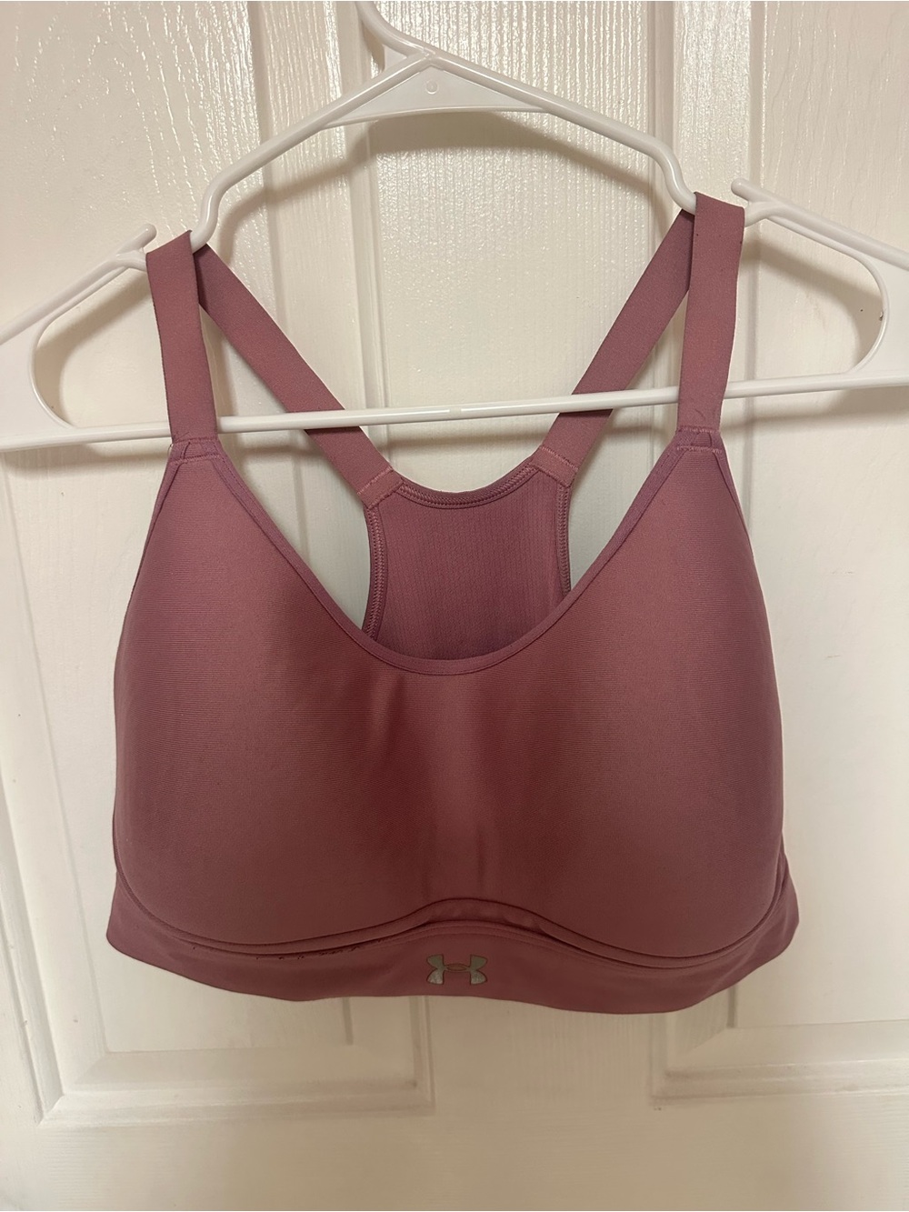 Under Armour Mauve/Pink High-Support Sports Bra with Racerback